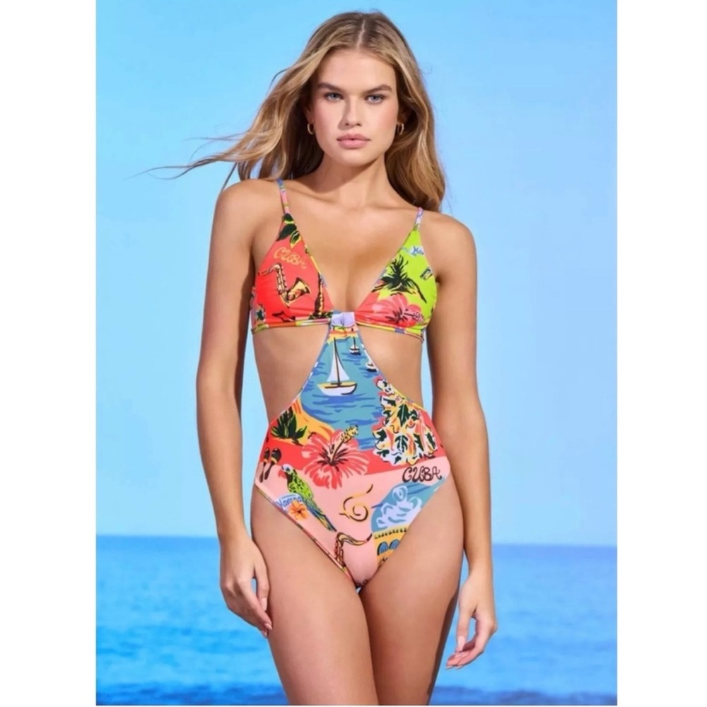 NEW🌸MAAJI Selvatik Mimi Reversible Trikini Cheeky Cut One Piece Swimsuit Size S - Picture 2 of 15